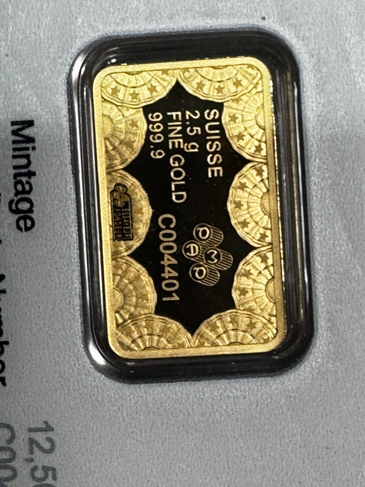 PAMP 2.5g Gold Bar America the Free 250th Anniversary USA Card
