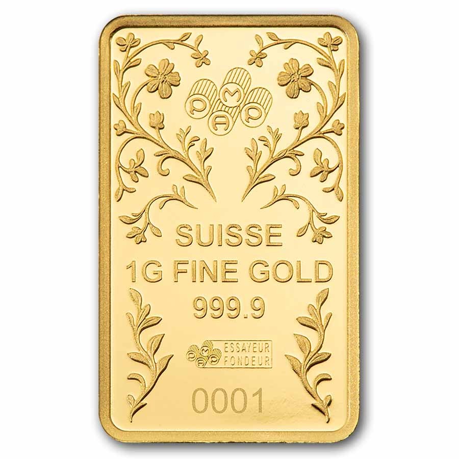 1 gram Gold Bar – PAMP Suisse Una & The Lion (In Assay w/ Sleeve)