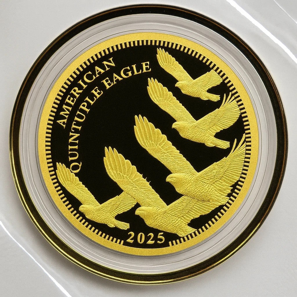Deluxe Gold Collection Quintuple Eagle Gold Coin, Goldback & Gold Flakes