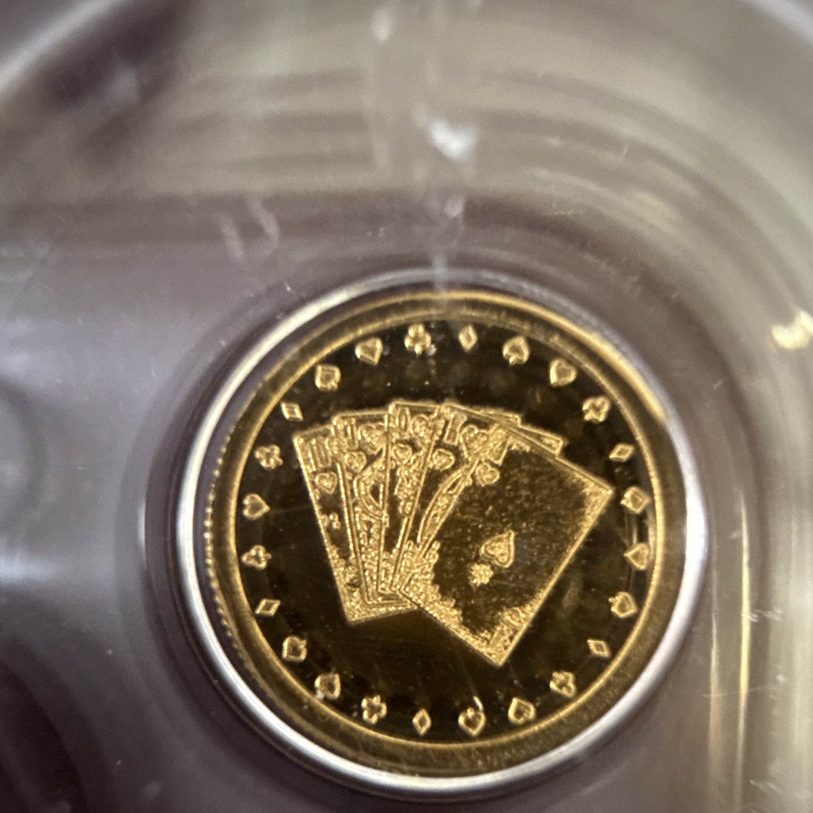 PCGS MS69 No Date 1/200 oz Gold Round Royal Flush .9999 Fine Gold