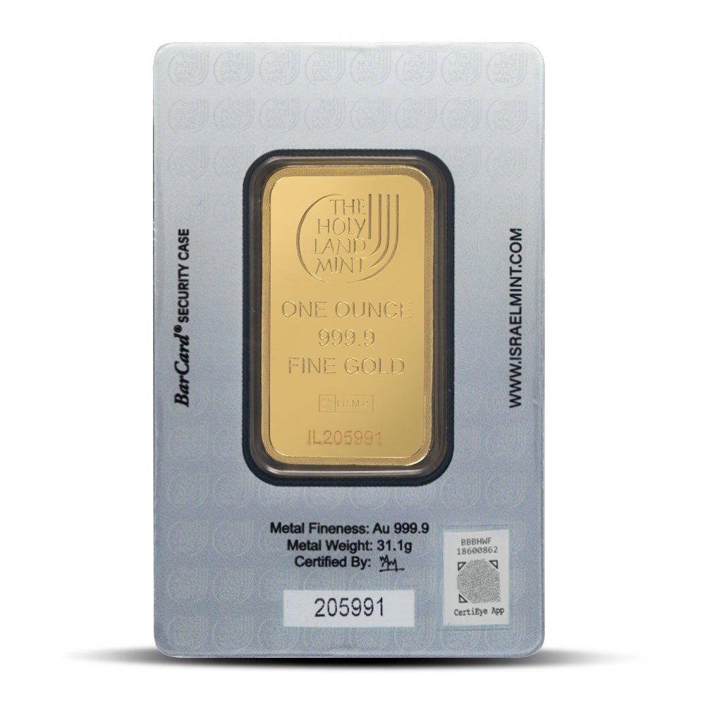 1 oz The Holy Land Mint Gold Bar (New w/ Assay)