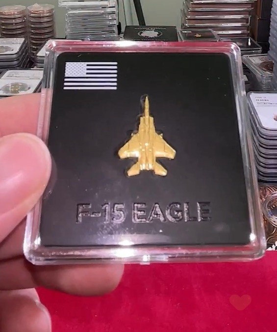 2026 F-15 Eagle Fighter Jet 1/20g Gold .999 Gold- Invest – USA 250 Commemorative