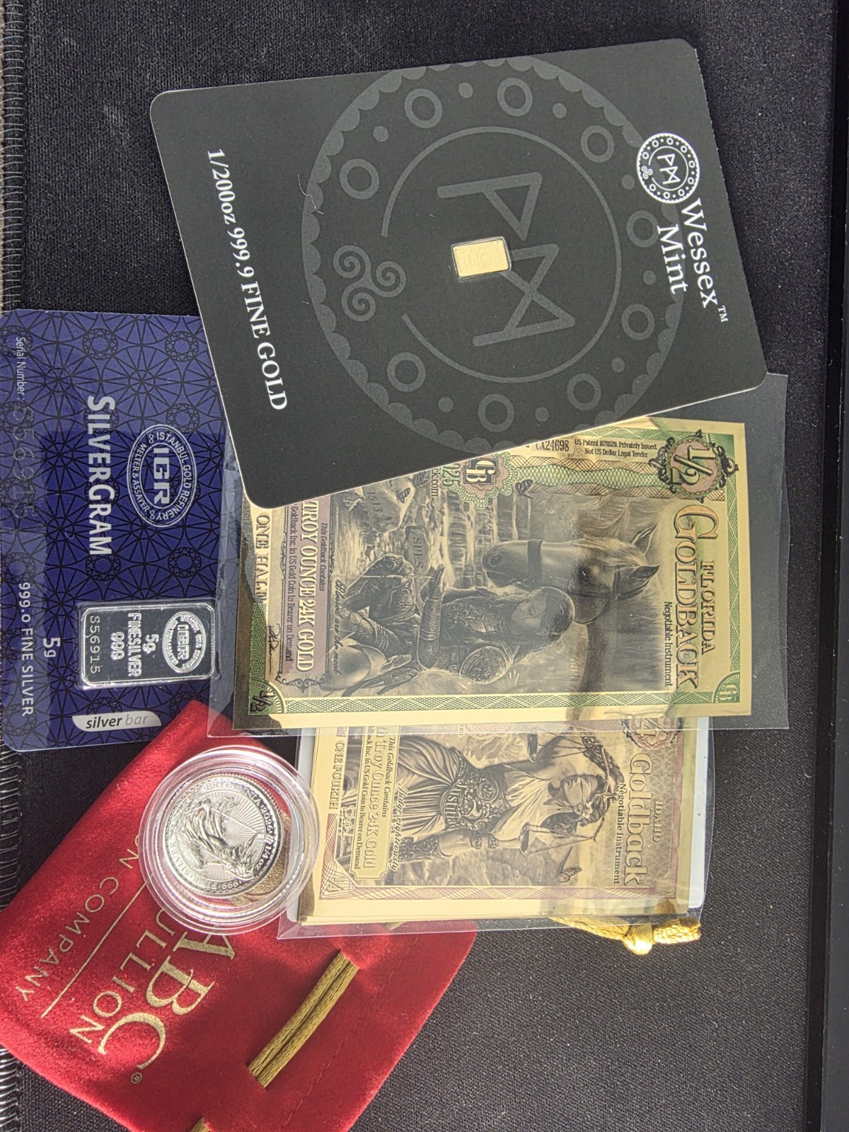Fractional Gold and silver bundle. gold bar silver bar goldbacks and more!