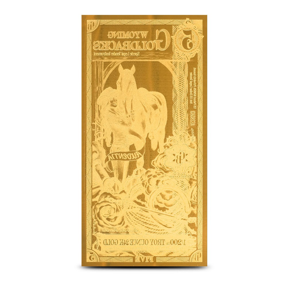 5 Wyoming Goldback Gold Note (New)