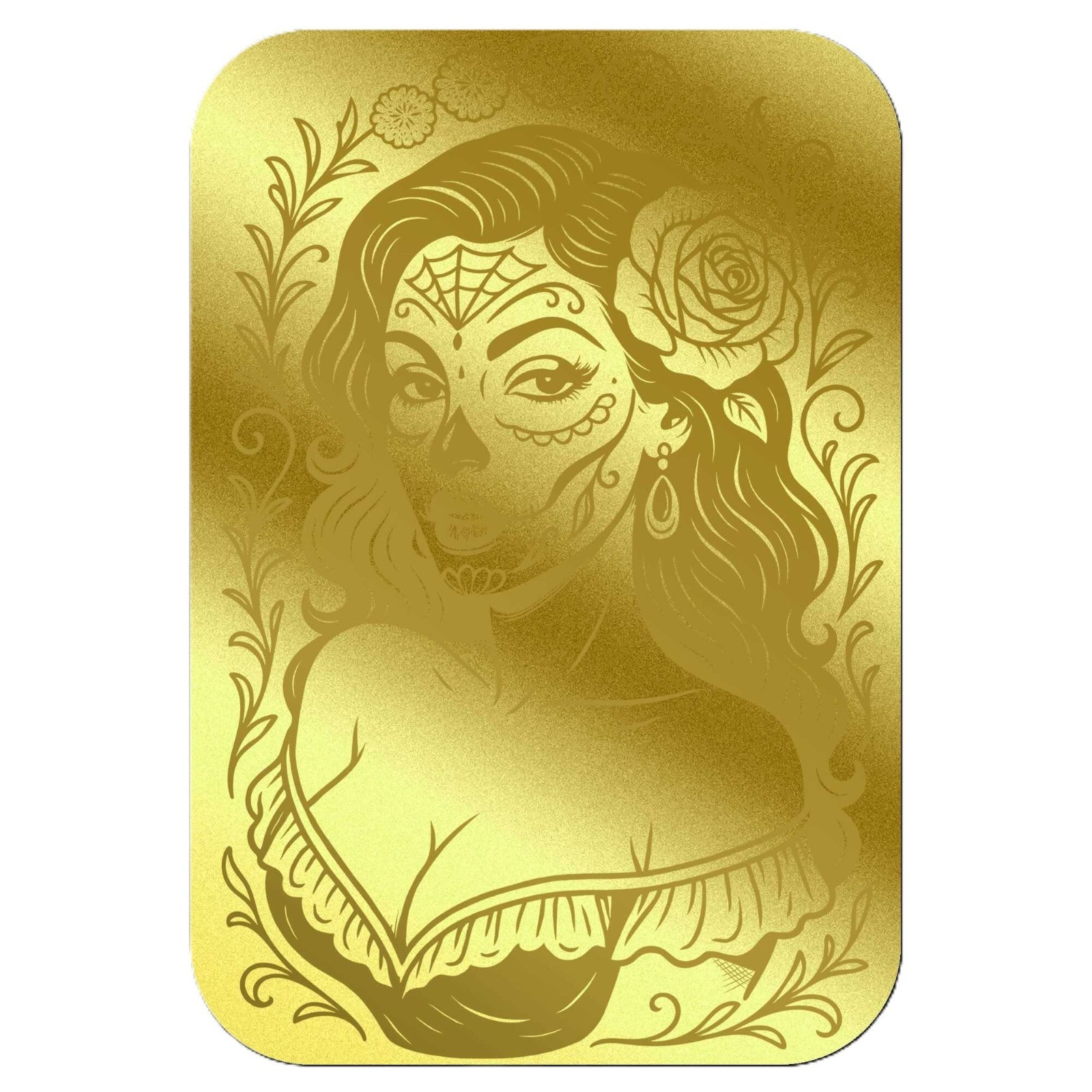 2026 Liberia Dia De Los Muertos Roses 1/1000oz Gold Coin in Card (9,999 Mintage)