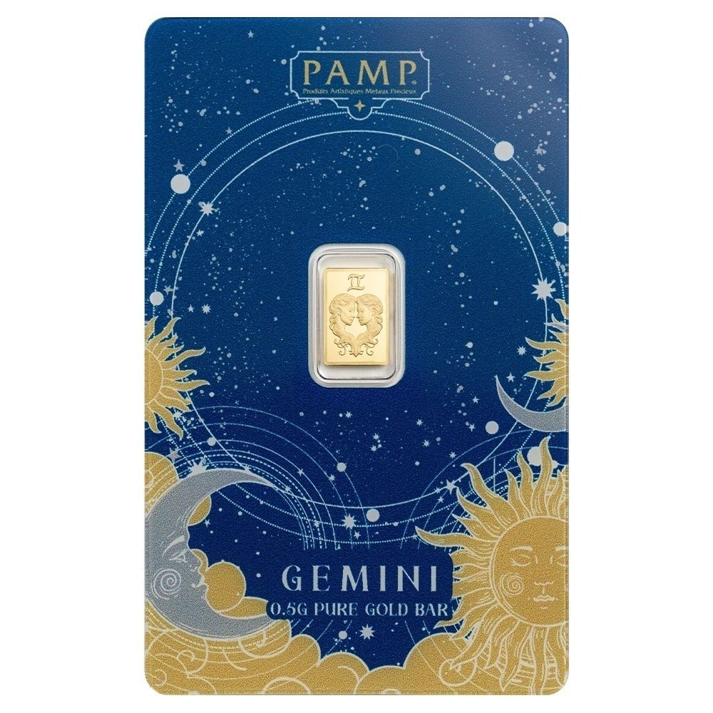 1/2 gram Gold Bar – PAMP Suisse Zodiacs – Gemini