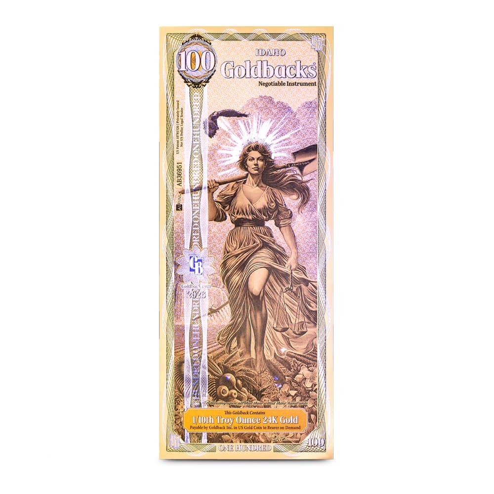100 Idaho Goldback Gold Note (New)