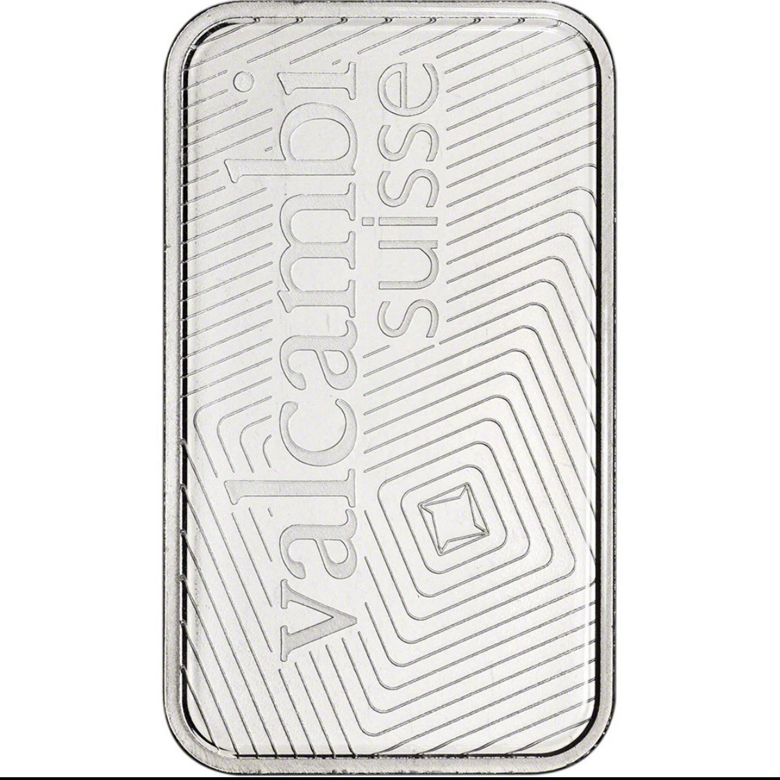 50 Gram Platinum Bar – Valcambi 0.999 Fine In Assay Card