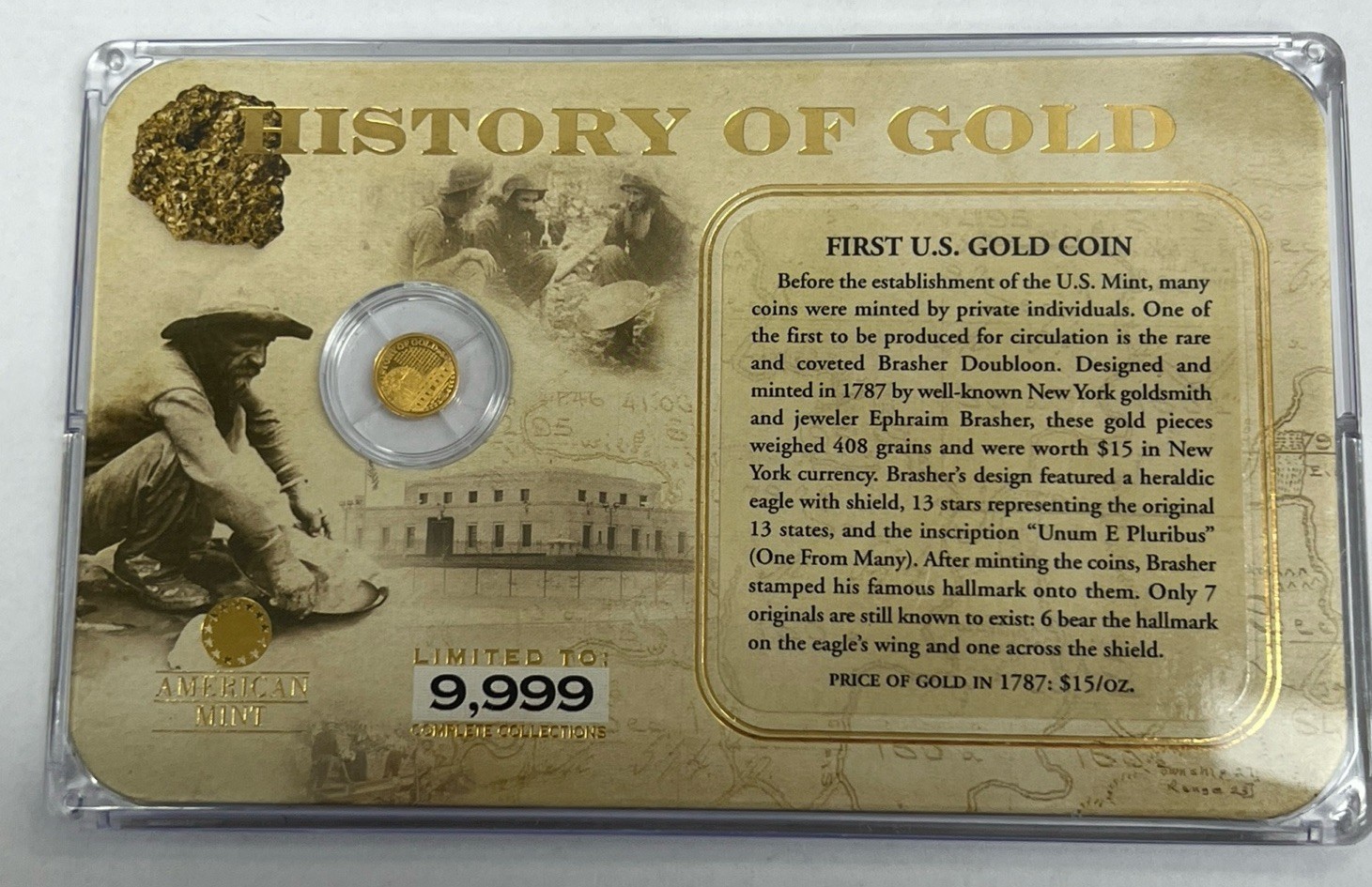 Gold .5g Each 14k American Mint {U.S. HISTORY OF GOLD} Set Of 4