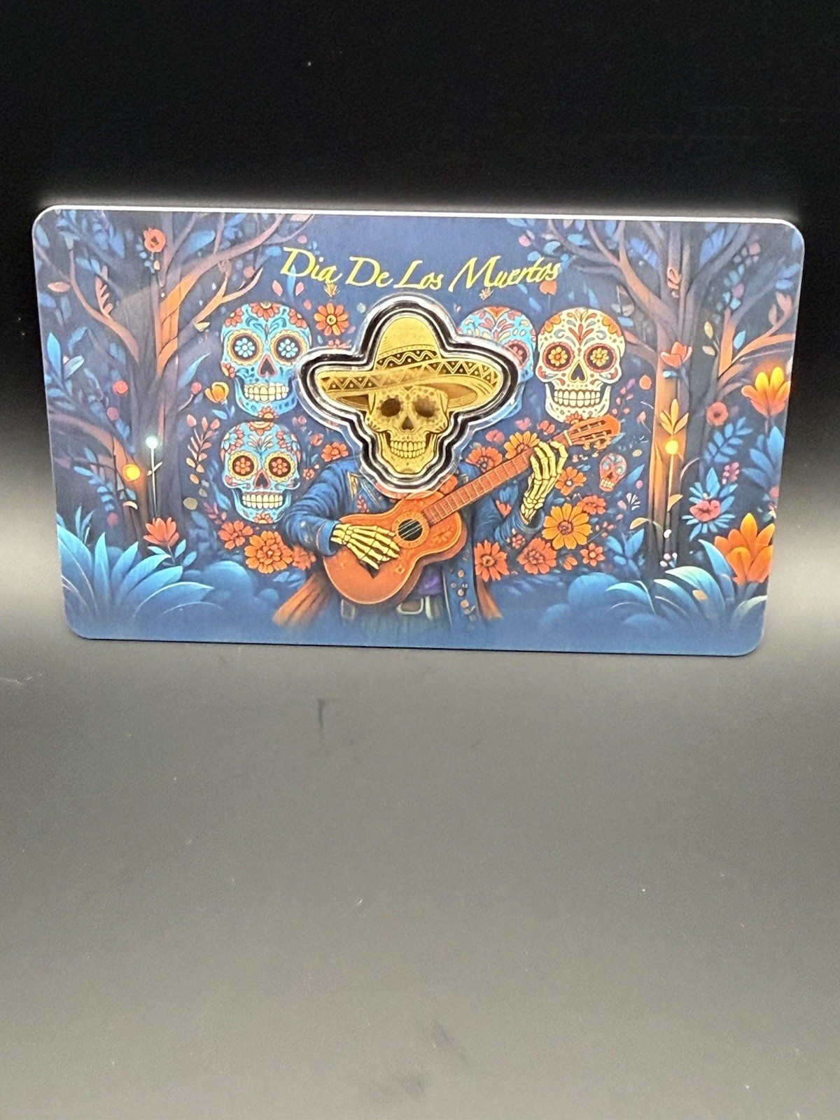 2026 Liberia 1/1000th Gold Carded Dia De Los Muertos Special Shaped with Capsule