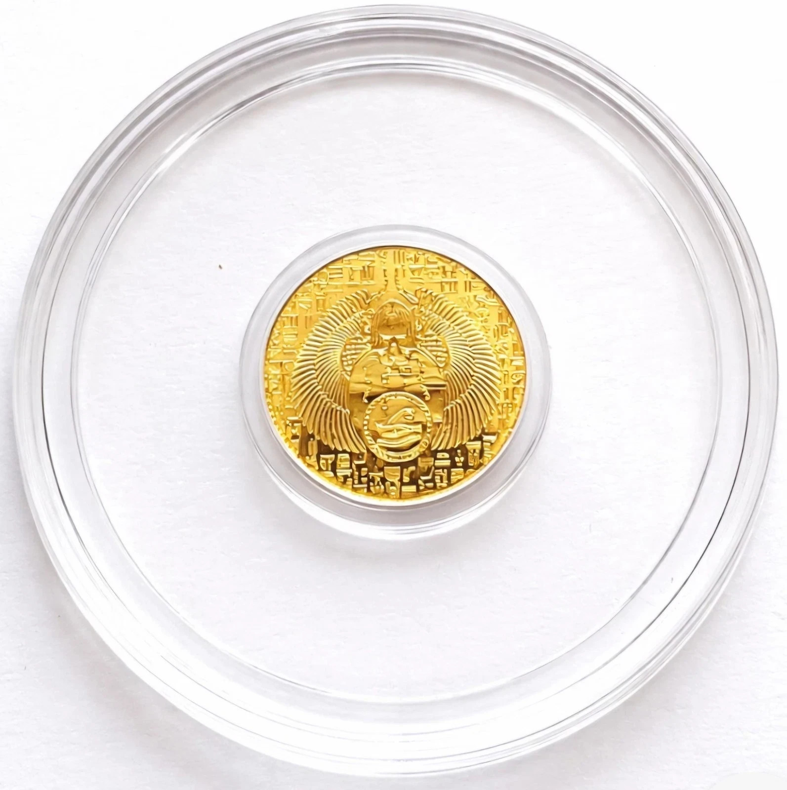 TUBE of 10 – 1/200 oz .999 Pure Gold Egyptian Scarab Round 24K Fine Bullion Lot