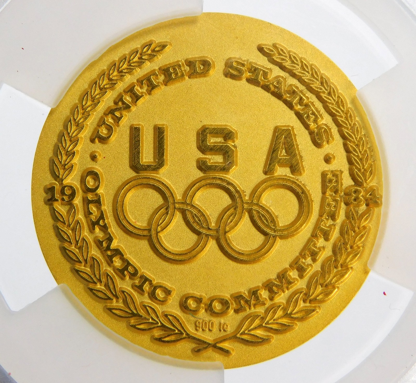 US 1984 Salvador Dali Olympic Games Gold Medal Medallion Round Coin Track Field