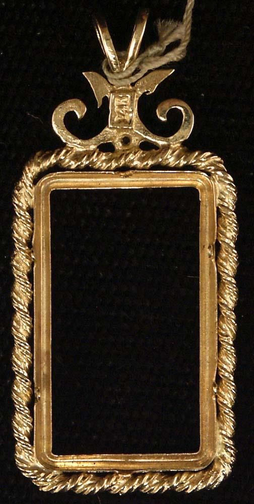 14k Yellow Gold Fancy Rope Bezel 2.5 Gram Suisse Credit 2 pt Dia. NEW