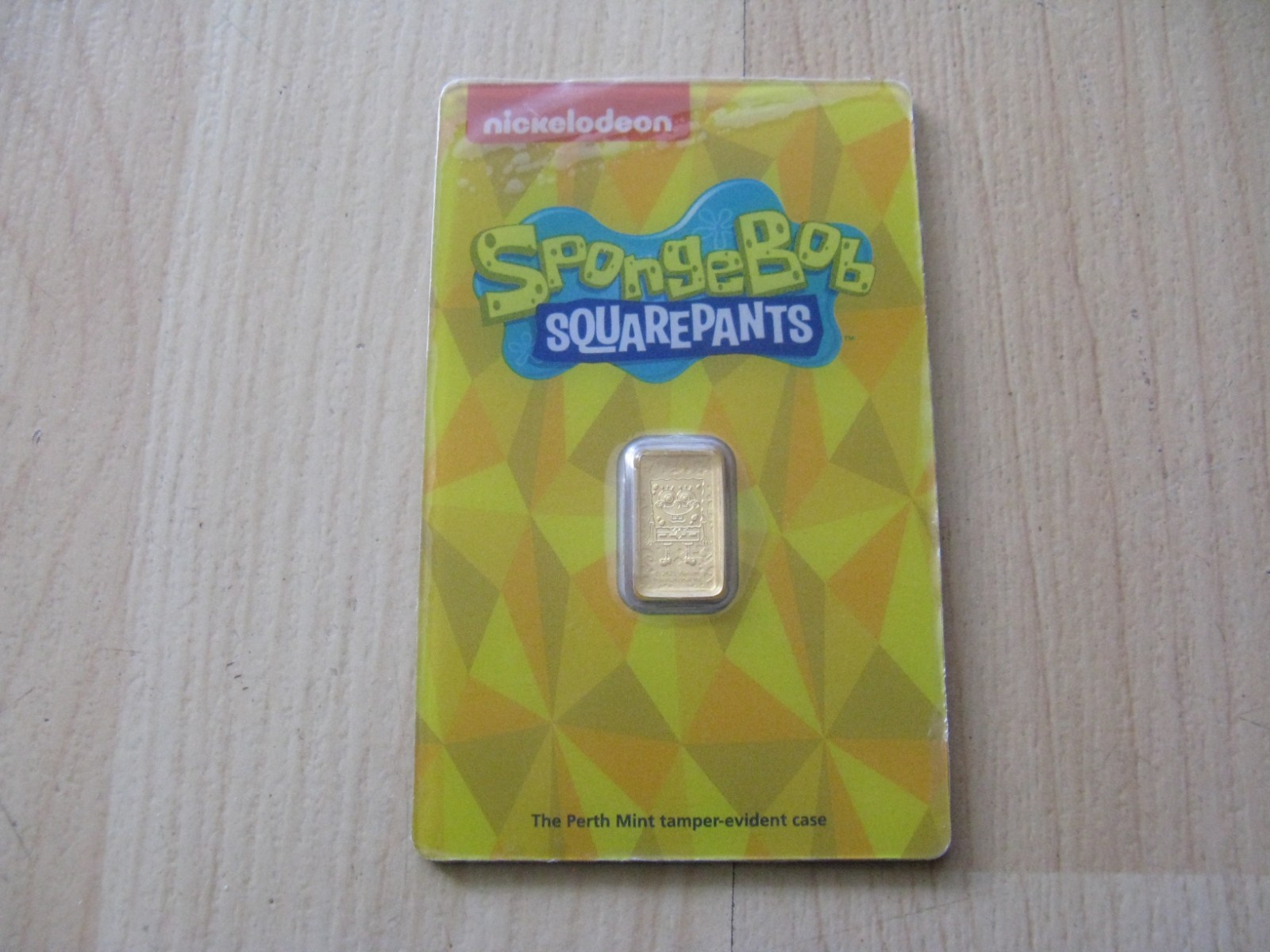 Collectible Sponge Bob Square Pants 1 gram Gold Bar Perth Mint 99.99 Fine Gold