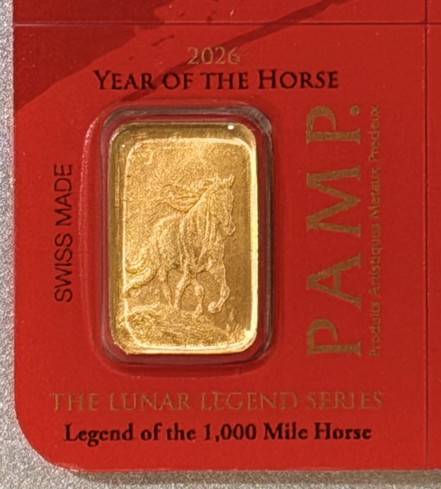 2026 Pamp Suisse Year of the Horse 1 Gram Gold Bar