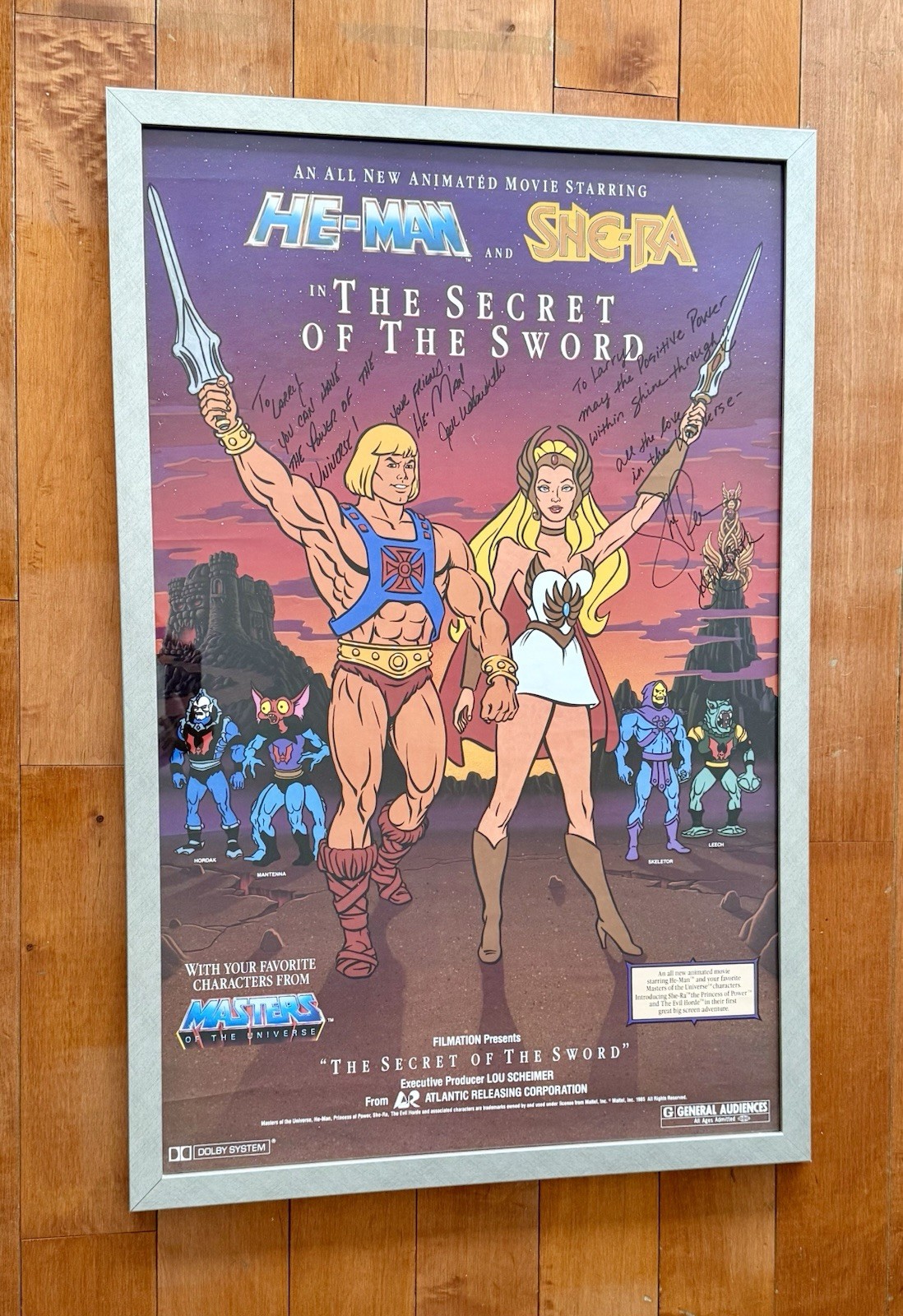 Masters Of The Universe Original Poster Signed by He-man & She-Ra