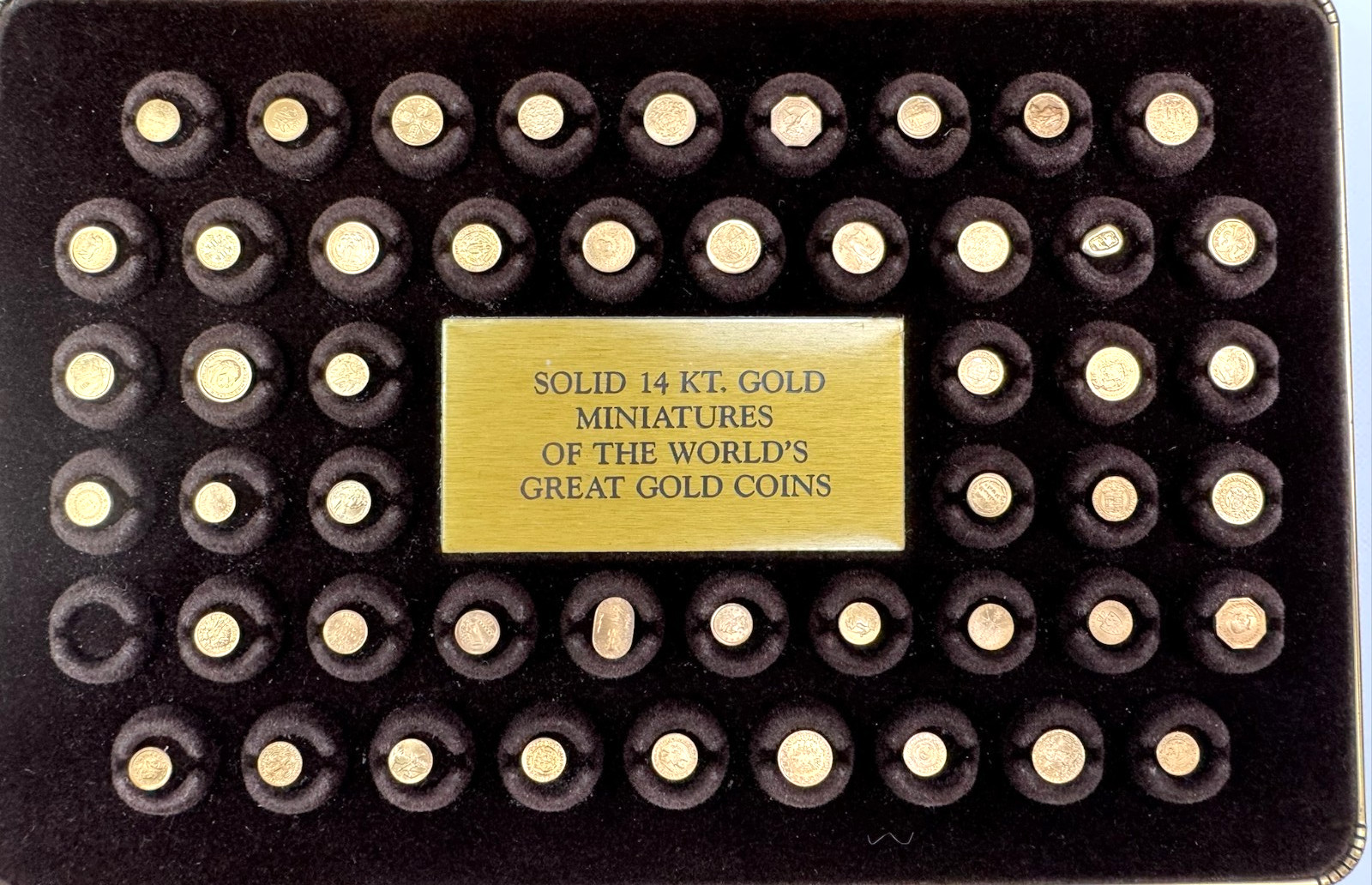 49 RARE Franklin Mint 14K Gold World Mini Coins ~25 Grams w/ COA Paperwork 1981