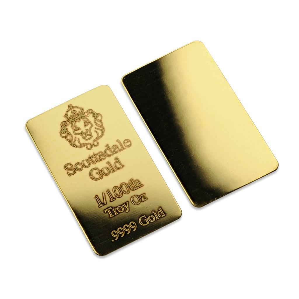 1/100 oz .9999 Gold Bar by Scottsdale Mint – Fractional Gold Bullion #A504