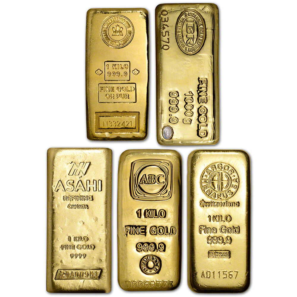 Kilo 32.15 oz Gold Bar – Random Brand – Secondary Market – 999.9 Fine