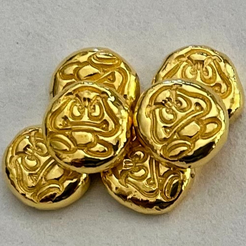 ONE – 1 gram GOLD bar .9999 Goomba hand poured bar mario brothers