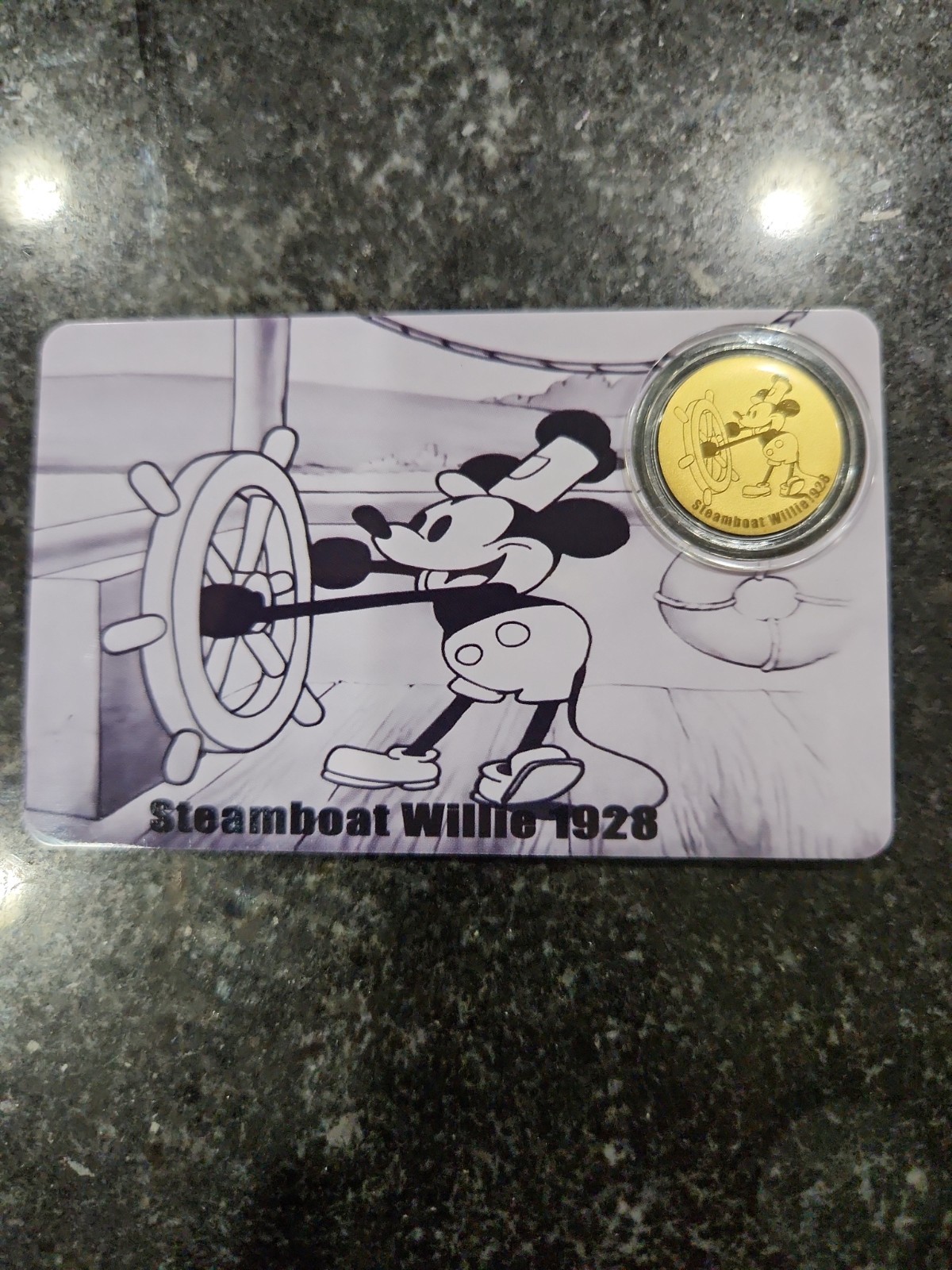 1/200 Oz .9999 Gold Mickey Mouse Steamboat Willie limited mintage