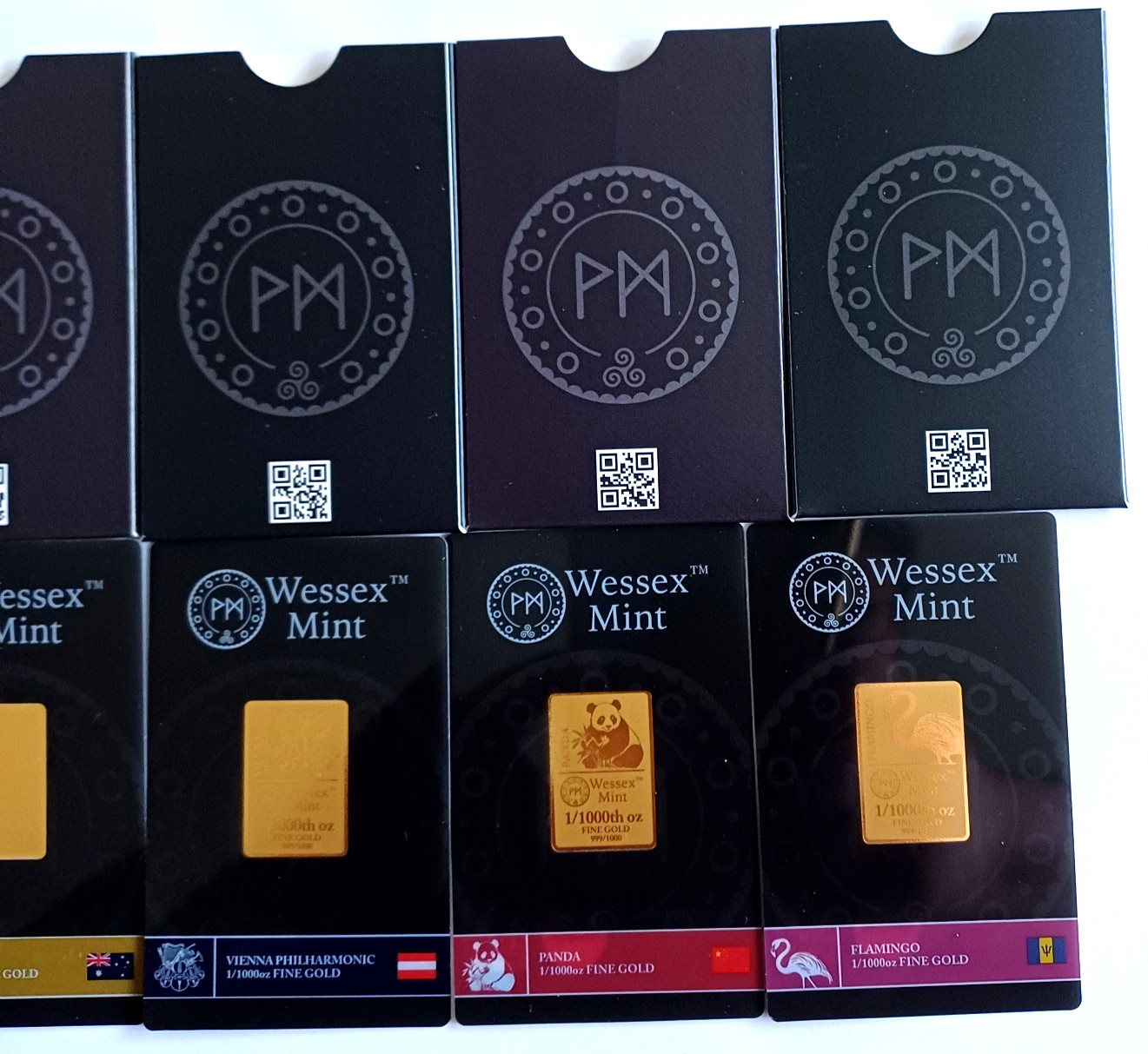 New 1/1000th oz x 5 Gold Bars Bundle 999.9 24ct by Wessex Mint