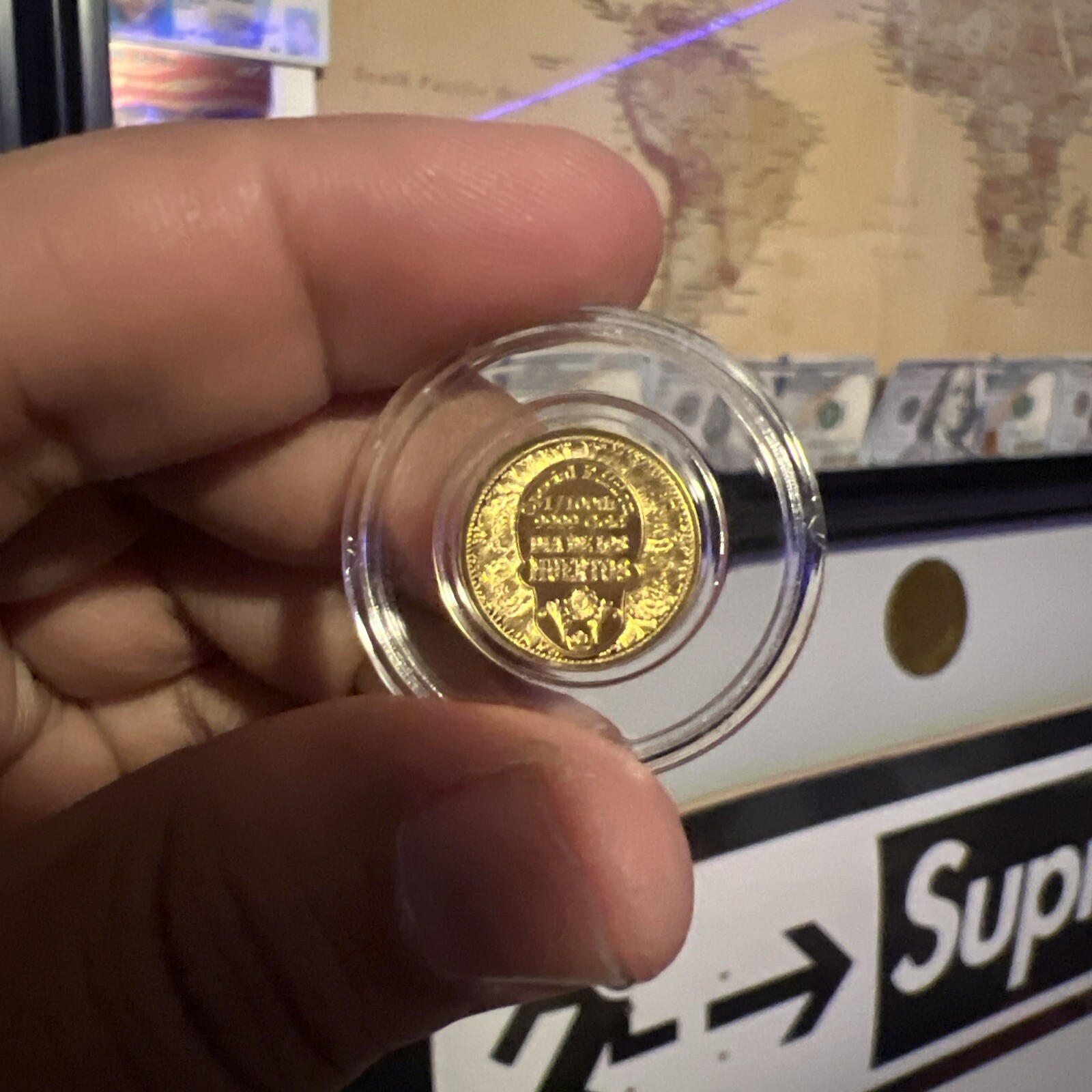 1/100th oz .9999 Fine GOLD Skull Dia De Los Muertos in Capsule FRACTIONAL GOLD