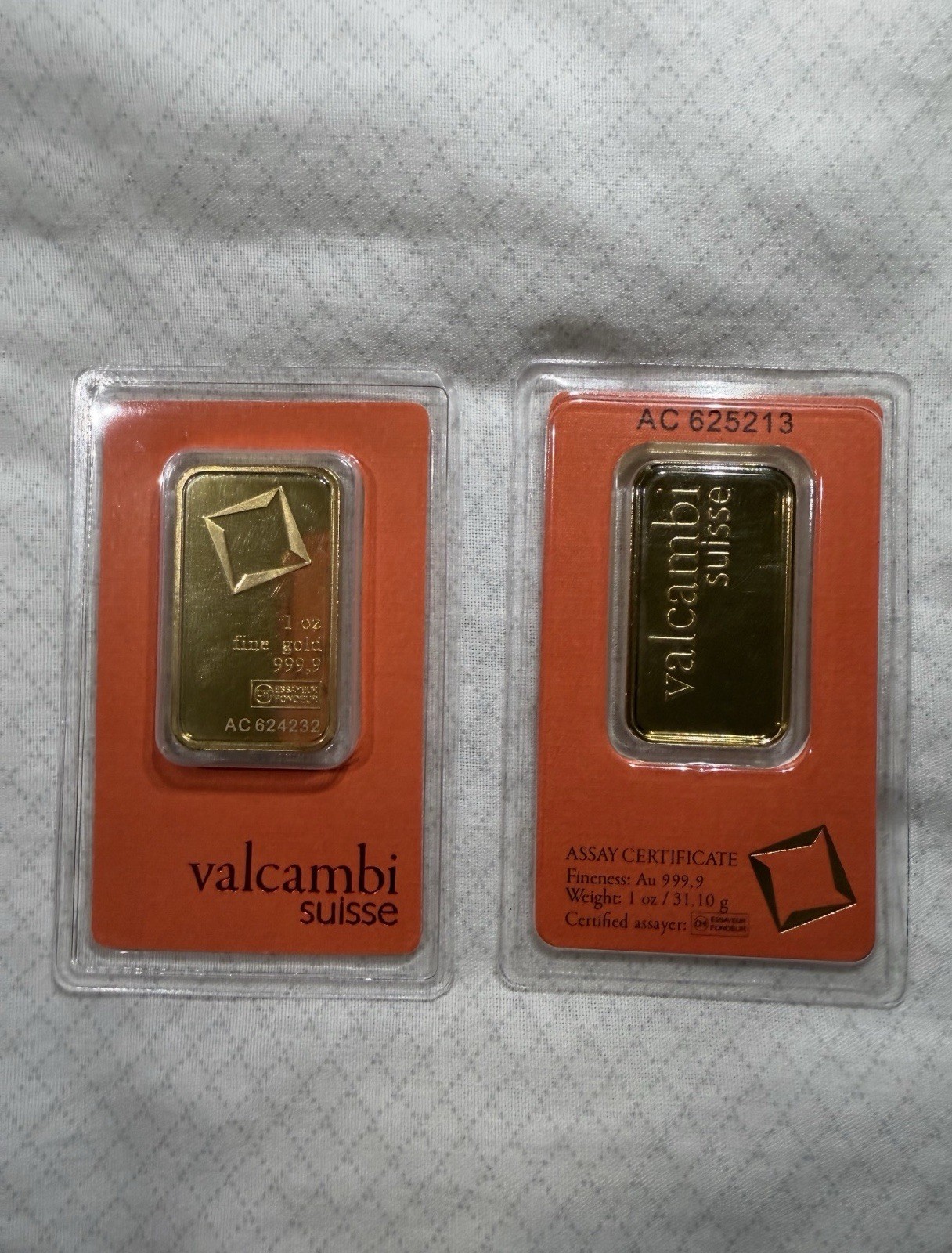 Mixed Lot 3x 1 oz Gold Bars, Total 3 oz Gold Bullion Bar Lot