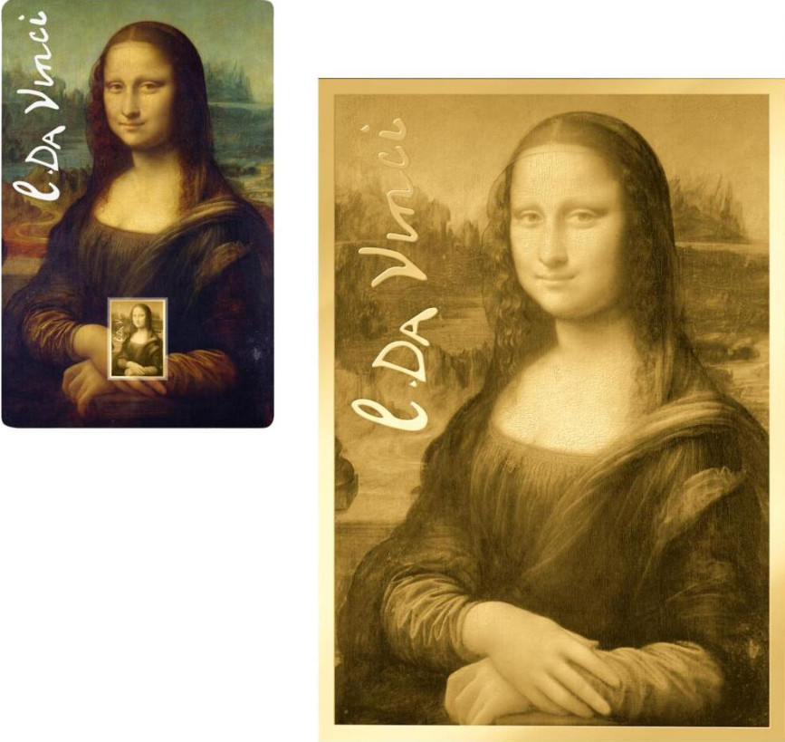 MONA LISA Da Vinci 1/1000 Oz .999 Gold in Coin card