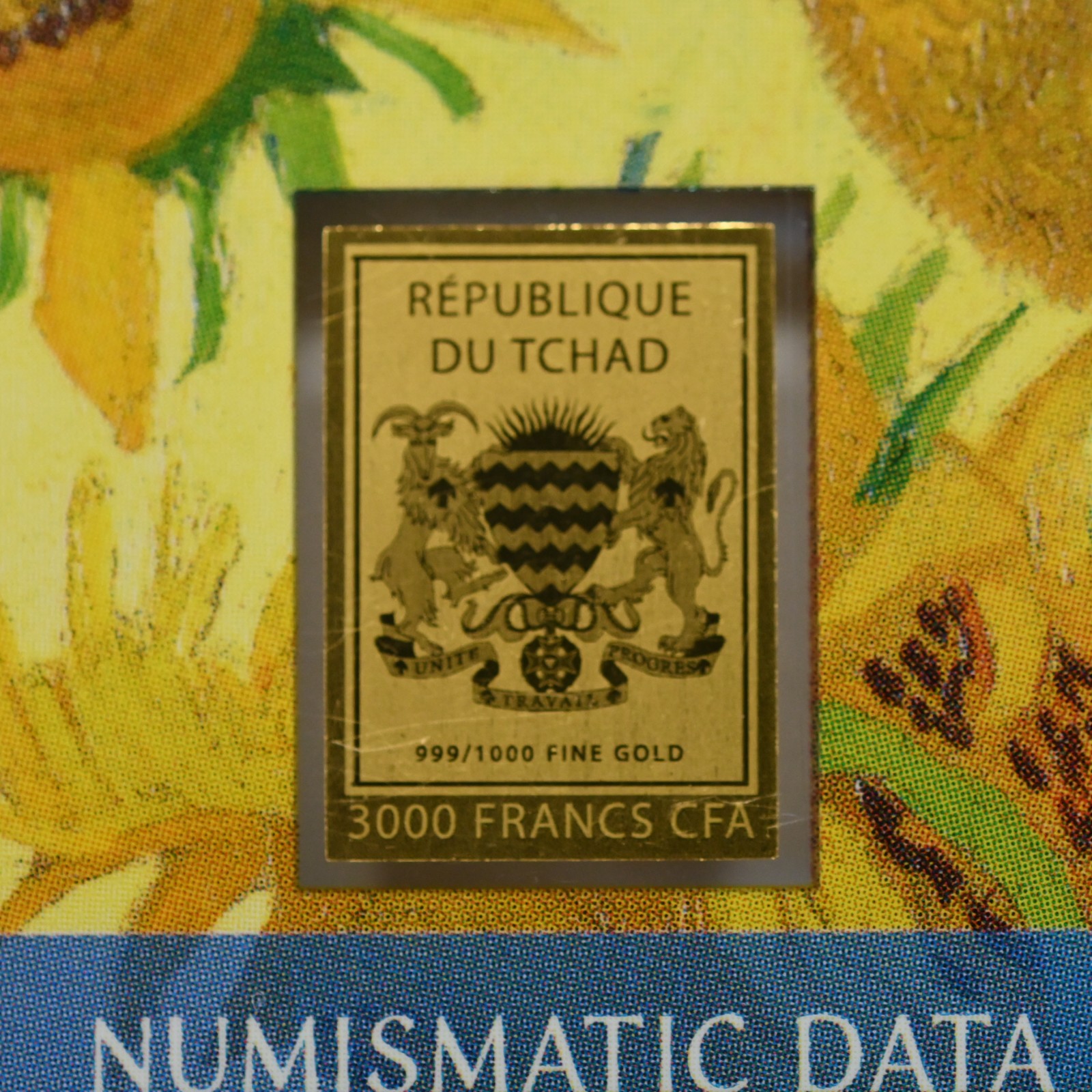 Vincent Van Gogh Sunflower 1/1000 – oz .9999 Gold in Cert (slx5364)