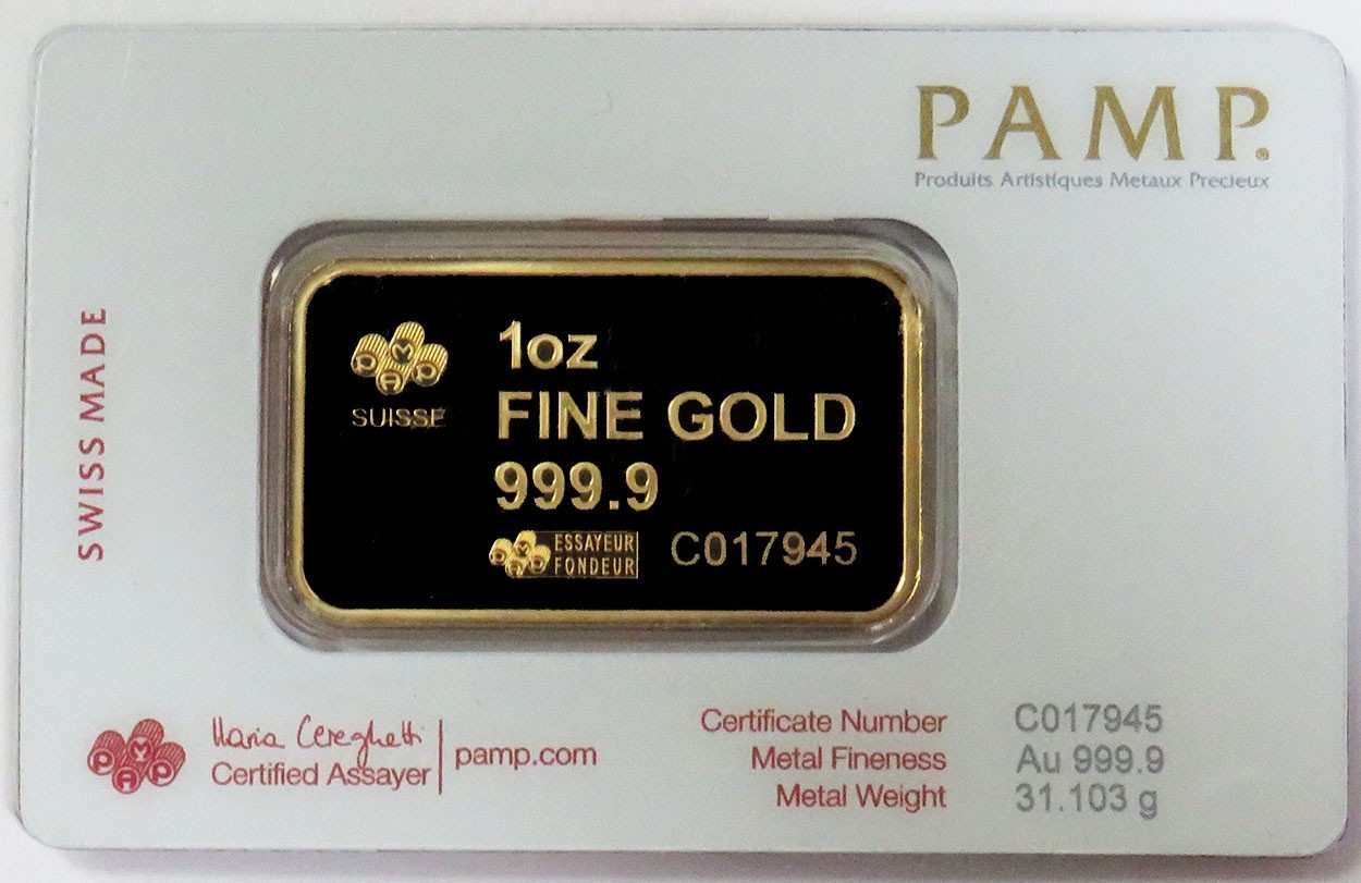 PAMP 1oz GOLD THE BALD EAGLE AMERICA THE FREE 999.9 BAR IN COA ASSAY CARD