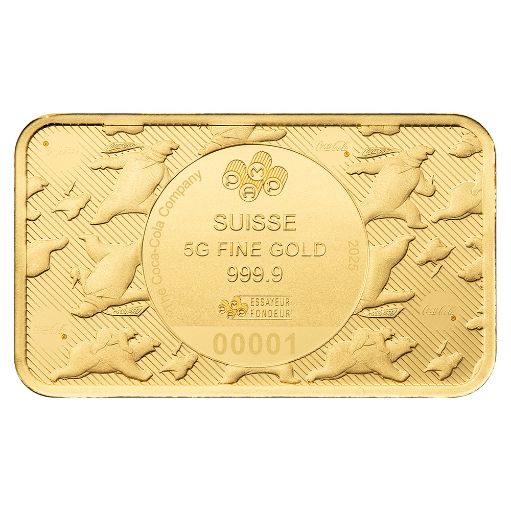 2026 Pamp Coca Cola Polar Bear & Friends 5 Gram Gold Bar – In Assay w/Sleeve
