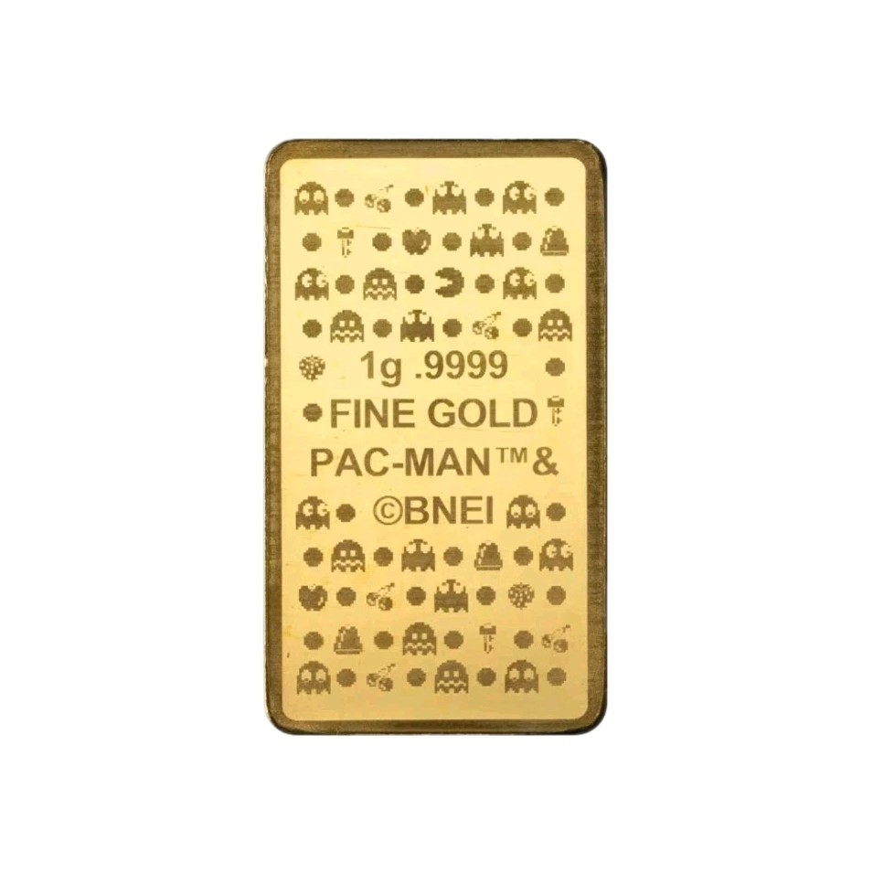 1g Gold Bar PAMP Pac-Man 45th Anniversary 999.9 Fine Gold in Blister