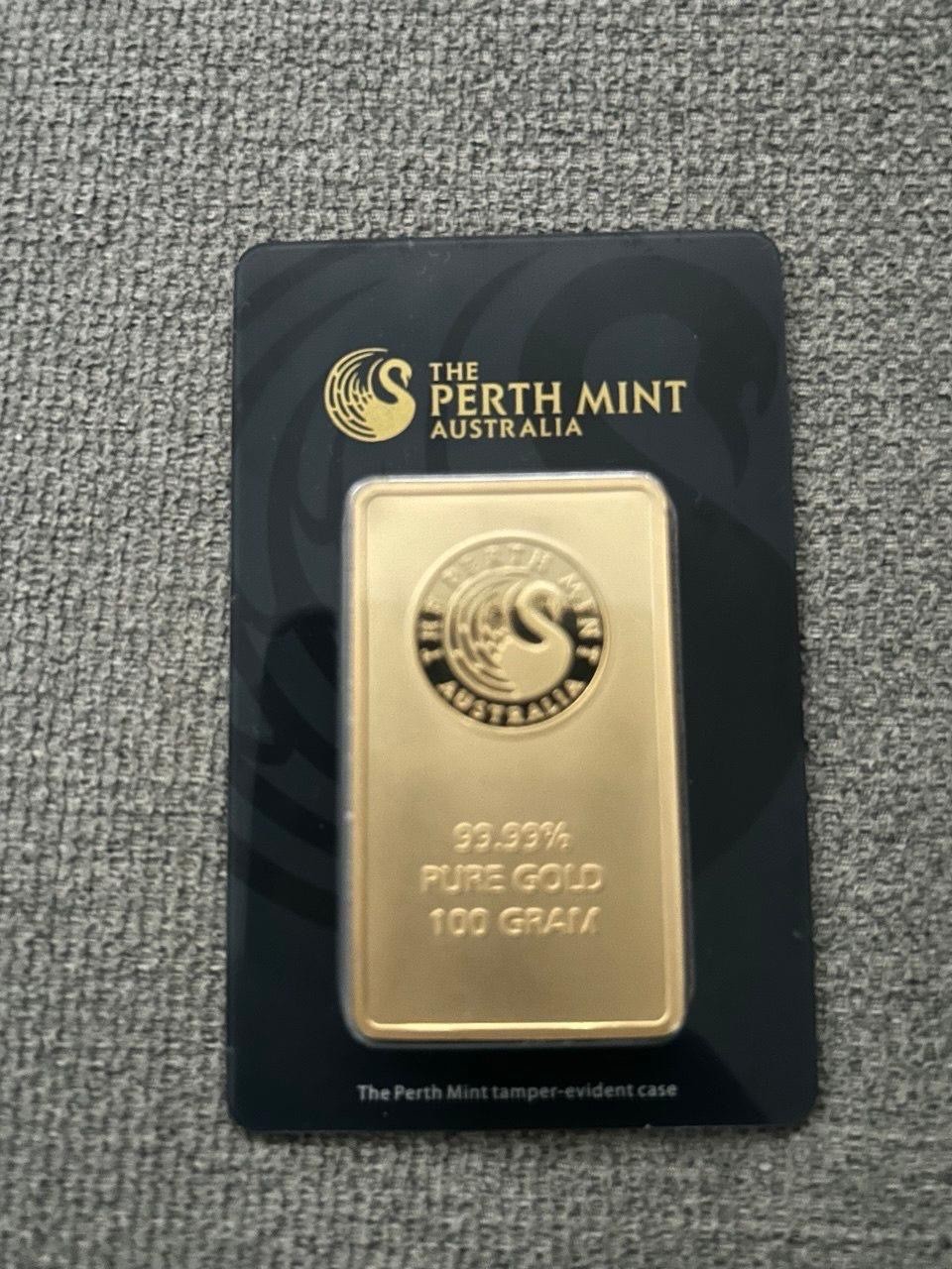 Authentic Perth Mint 100g gold bar brand new 99.99% Pure Gold
