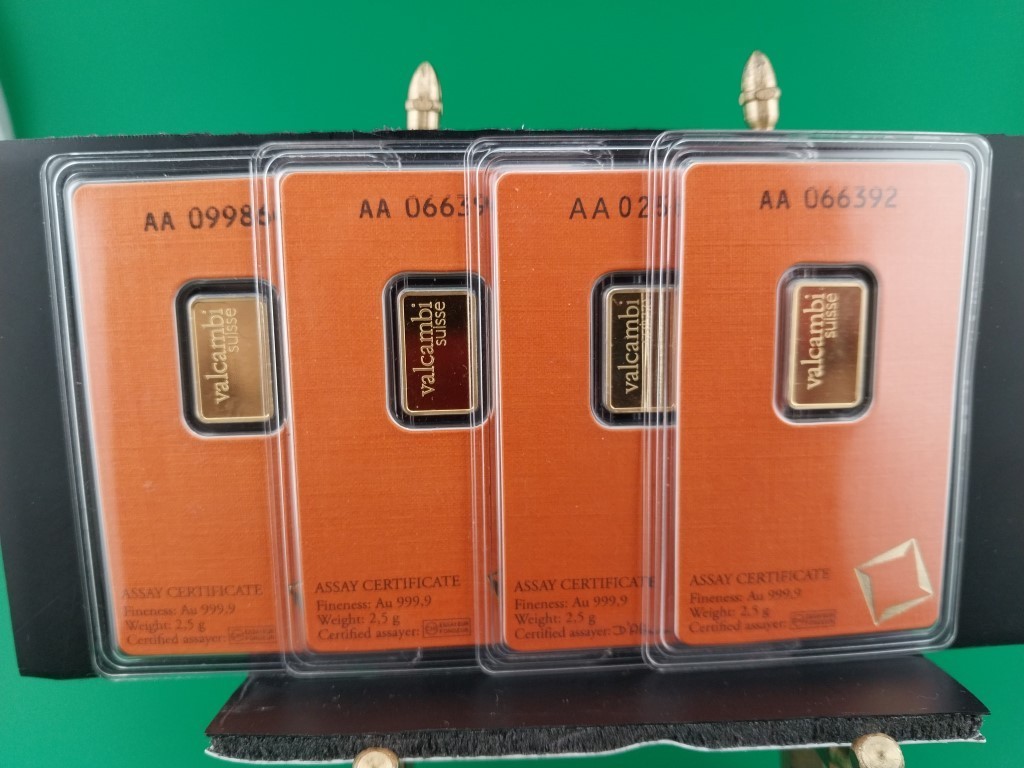 2.5 gram Gold Bar – Valcambi Suisse – 999.9 Fine in Sealed Assay ~ 1 piece