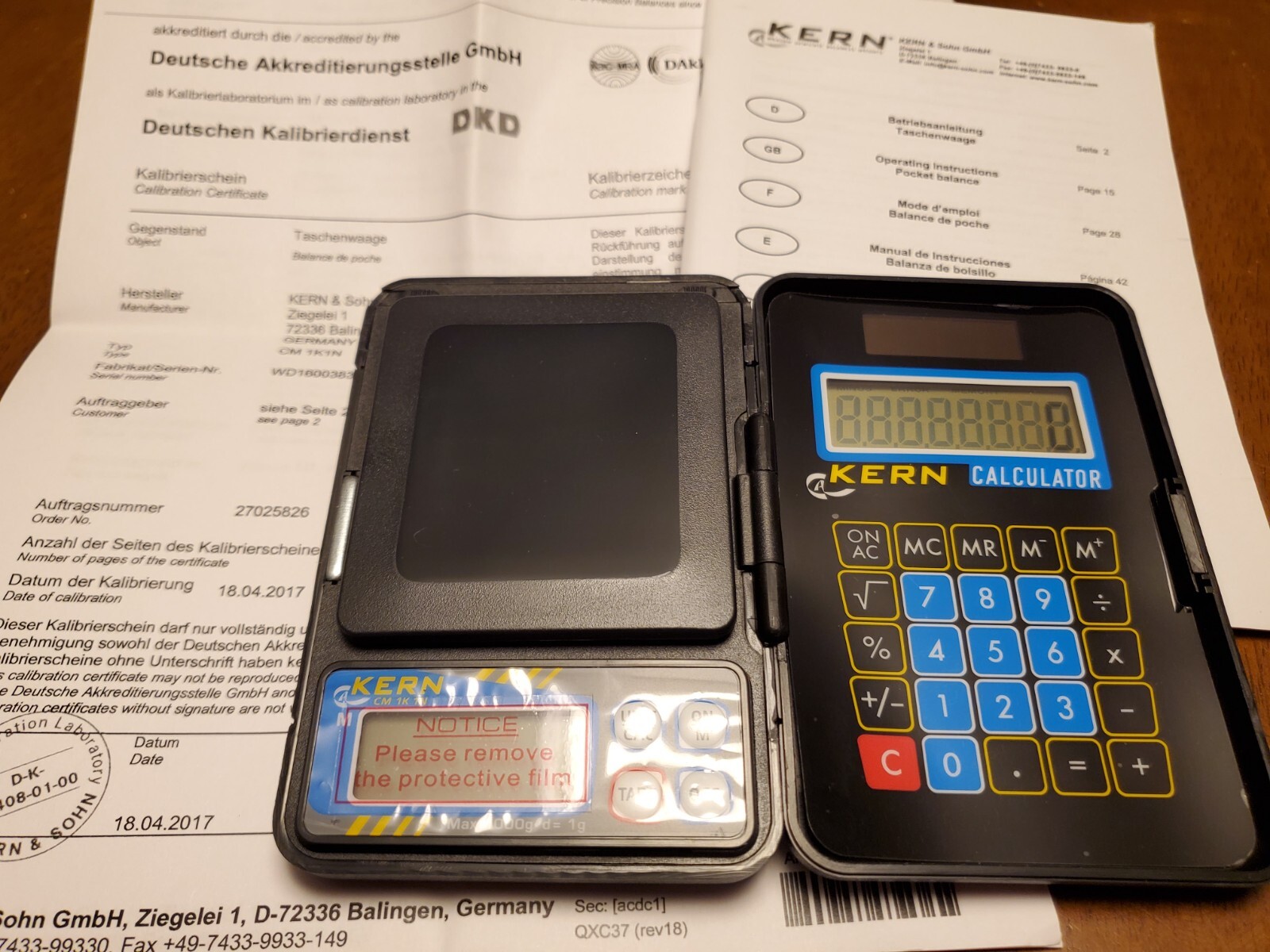 KERN CM 1K1N Pocket balance 1 kg 1000 g w/ calculator