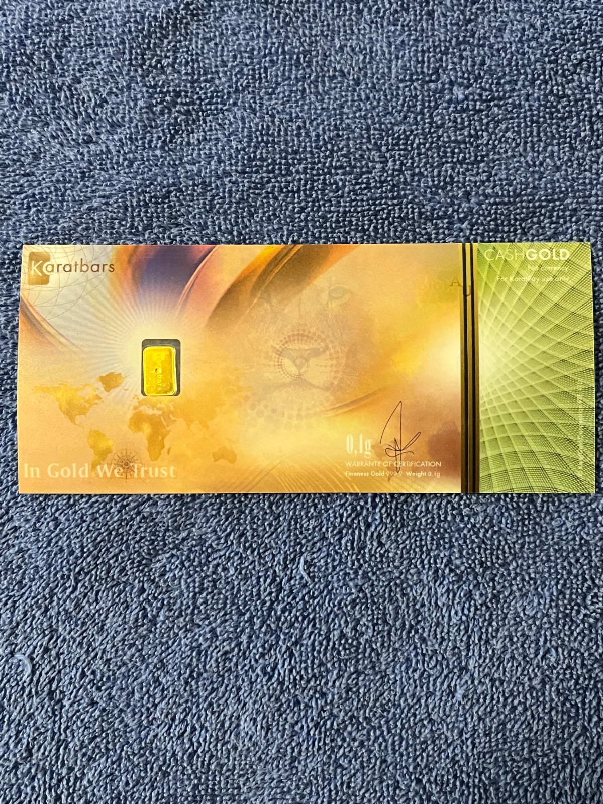 Nadir Karatbar .1 Gram .9999 Fine 24k Gold Bar Karatpay Cashier 1/10g Bullion