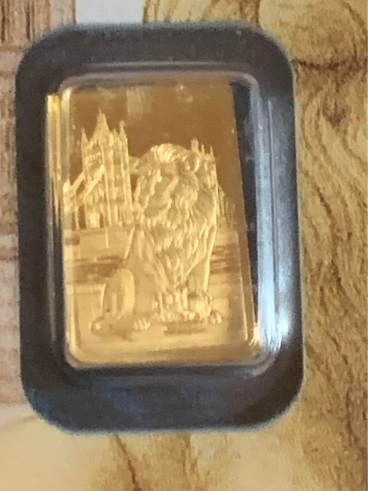 PAMP Lion of England 0.5g Gold Bar .9999 Fine Gold Mintage 3,000 Cert No. 2505