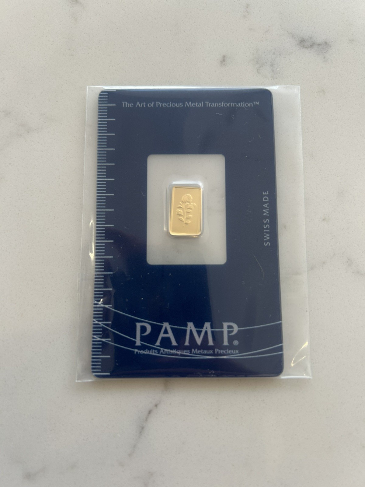 PAMP Suisse 1g Gold Bar Au 999.9 in Assay Card Certificate No. 71951