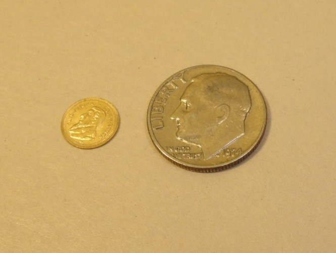 14kt Gold Mini Krugerrand International Monetary Mint, 1980 1/10th gram