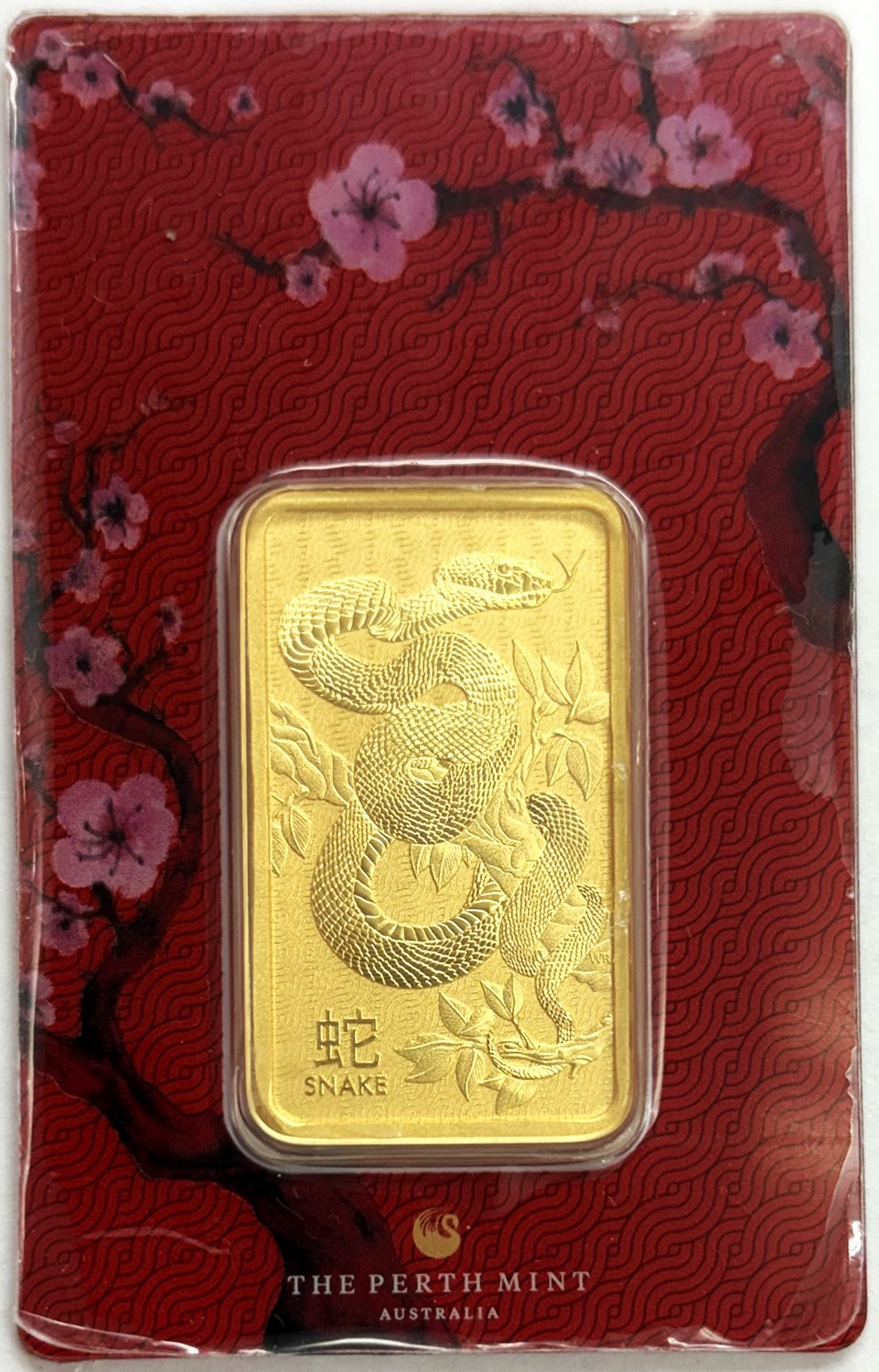 2025 GOLD 1 OZ LUNAR YEAR OF THE SNAKE SEALED BAR NEW W/ ASSAY CARD