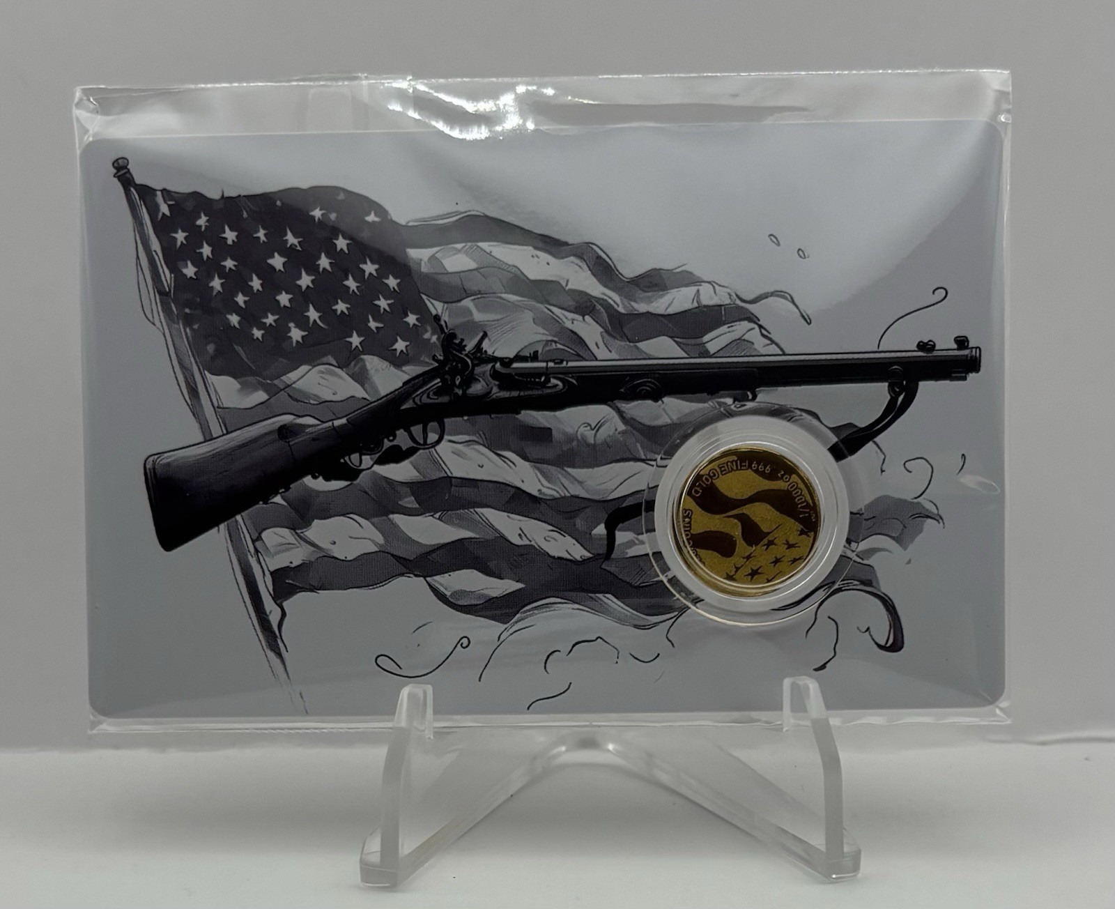 2nd Amendment 1/1000 oz .999 Fine Gold Round in Card – Serialized