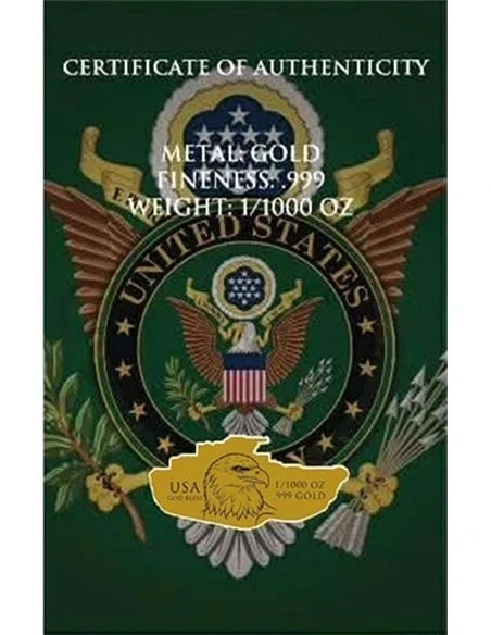 U.S. Army Tank Shaped 1/1000 oz Gold Coin in Card (9,999 Mintage)