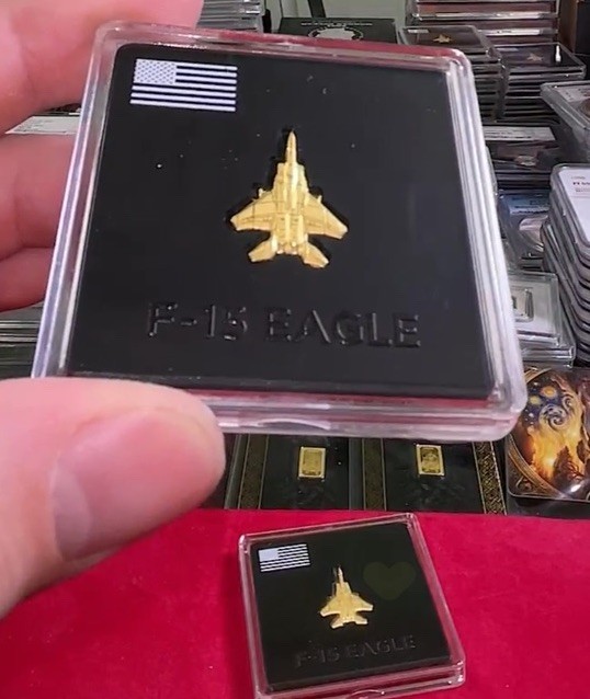2026 F-15 Eagle Fighter Jet 1/20g Gold .999 Gold- Invest – USA 250 Commemorative