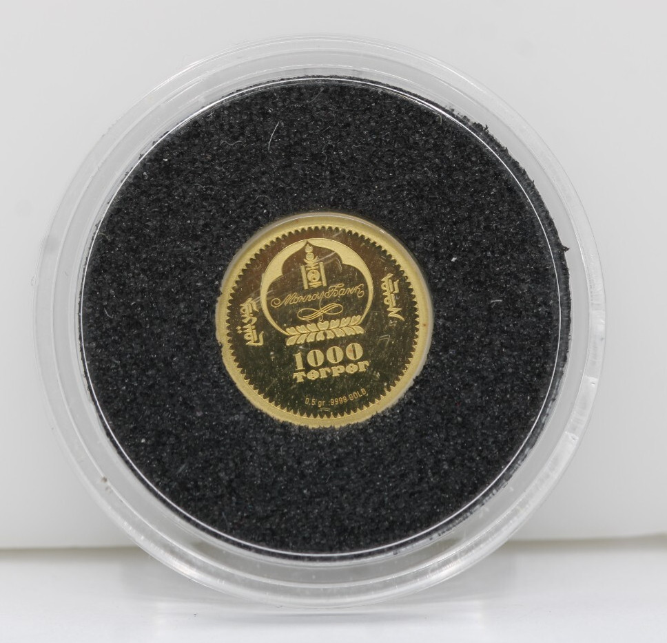 1865 – 2015 Abraham Lincoln 1000 Torpor Mongolia 0.5 gram 0.9999 Fine Gold Coin