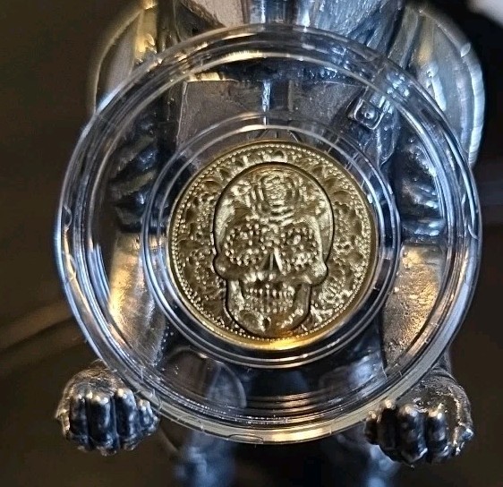 1/100th oz .9999 Fine GOLD Skull Dia De Los Muertos in Capsule FRACTIONAL GOLD