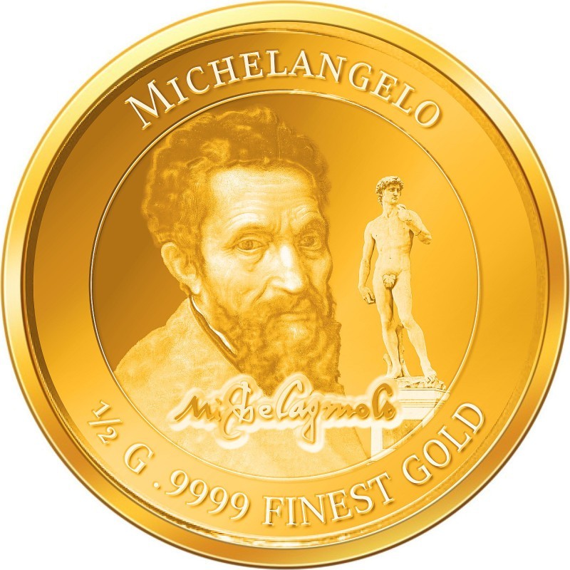 Michelangelo Cote d’Ivoire gold proof 2025 0.50 g Gold 999 Coin