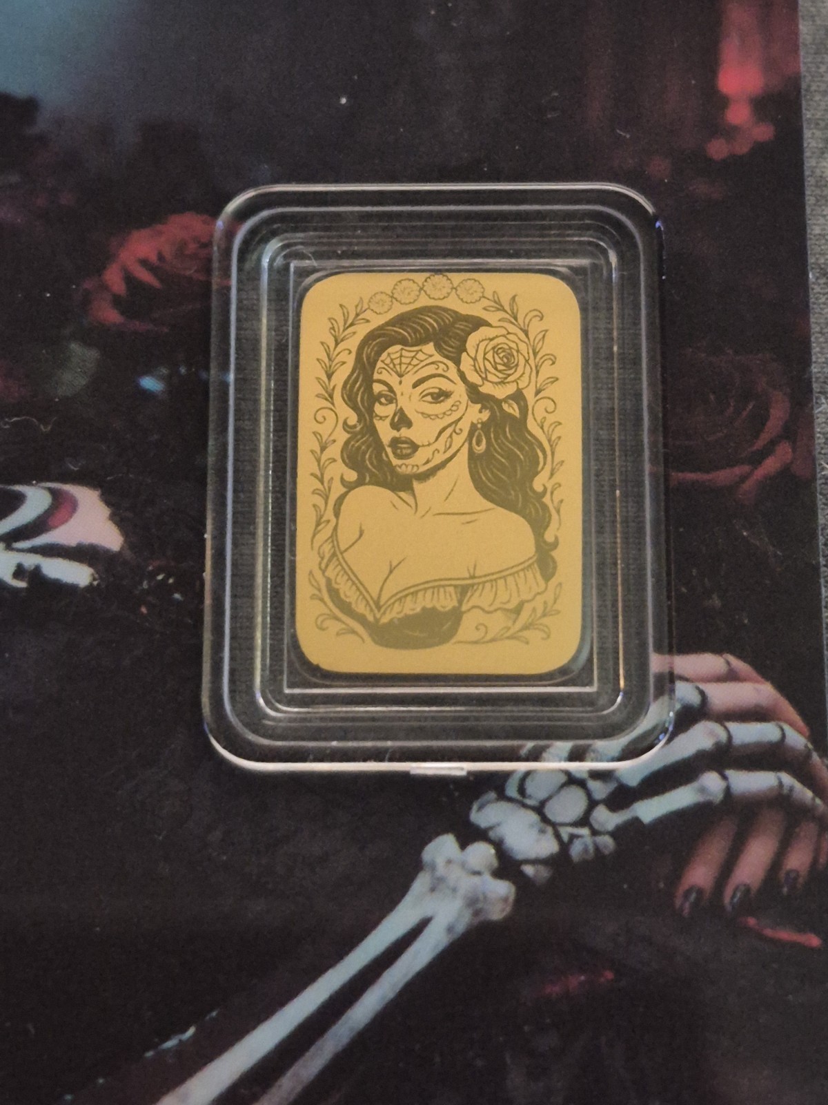 Republic of Liberia Dia de los Muertos 2026 1/1000 oz Fine Gold Bar Au 9999 COA