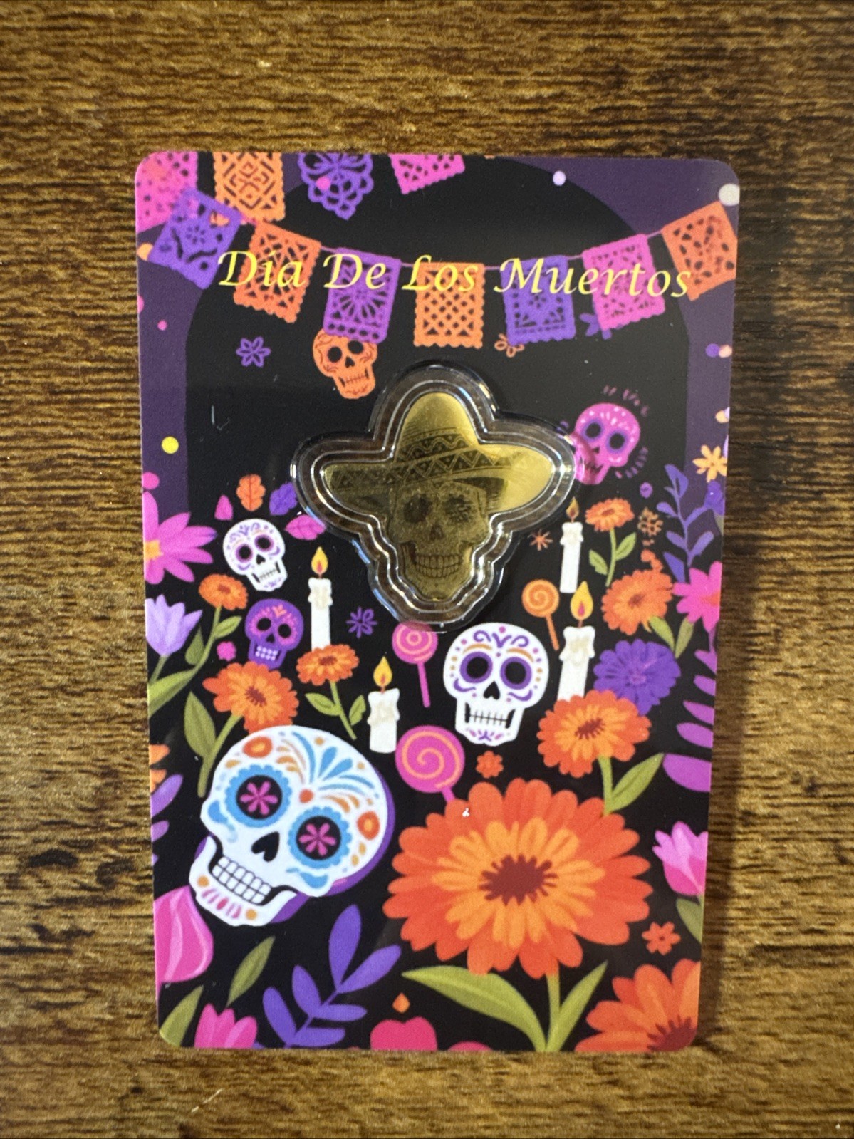 2026 Liberia 1/1000th Gold Carded Dia De Los Muertos Special Shaped with Capsule