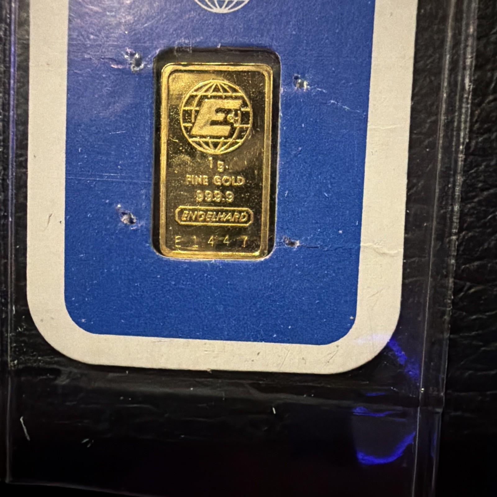 1 gram Gold Bar – Engelhard (In Assay)- Vintage ASSAY- “E” Series Rare